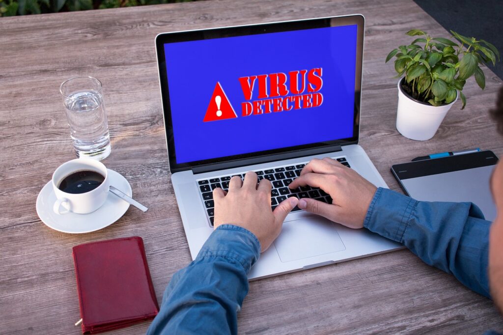 Virus attack malware type